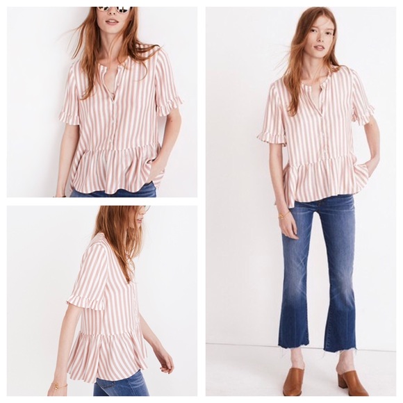 madewell studio ruffle hem top